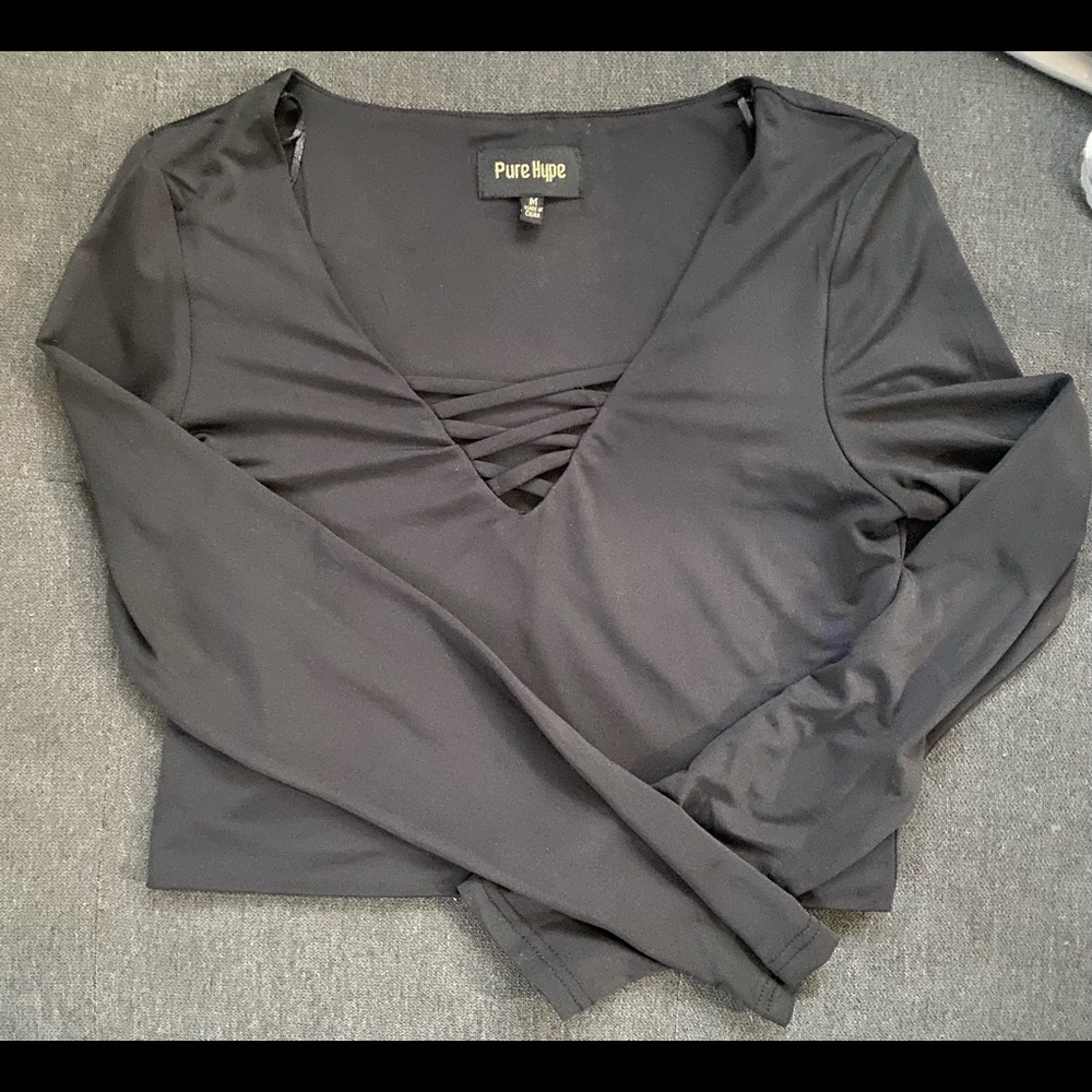 Black Criss-Cross shirt
